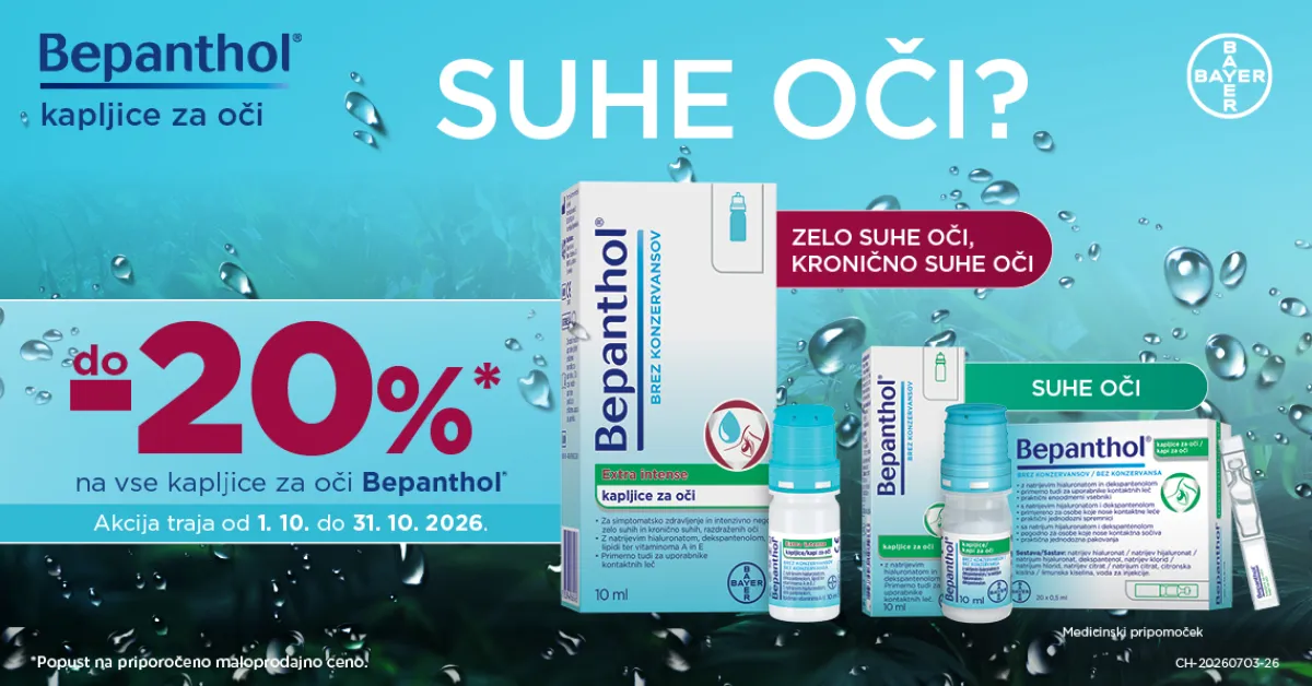 Bepanthol (vse kapljice za oči) do -20%